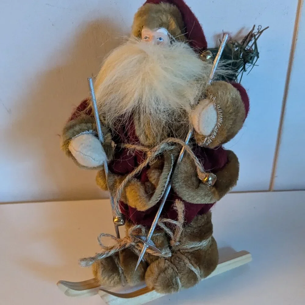 Vintage Skiing Santa Claus Kurt S Adler Farmhouse Christmas Holiday Home Decor